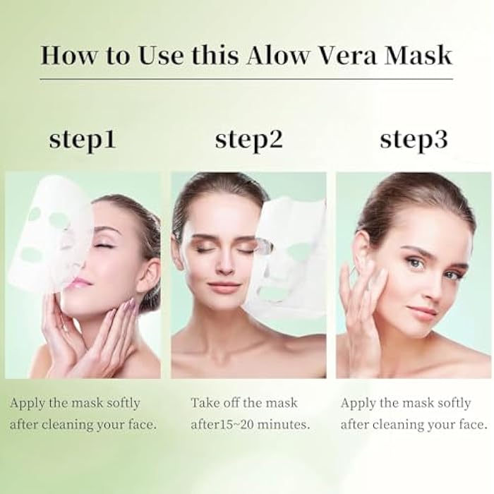 Sheet Mask - Hydrating Face Mask With Aloe - Korean Skincare for Intense Hydration Boost - 10 Piece Set - Aloe - 1 pc - Image 4